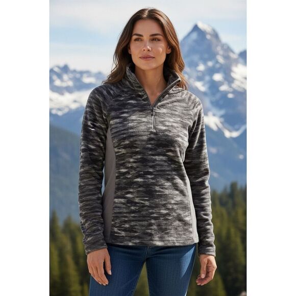 Columbia Sweaters - Columbia Women's Gray Camo Half Zip Pullover Size M Long Sleeve